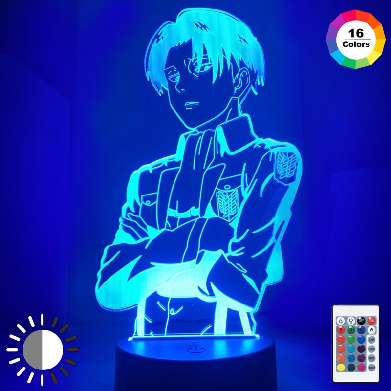 Attack on Titan for Home Room Decor Light Acrylic Table Lamp Anime Cool Kid Child Gift Captain Levi Ackerman Figure Night Light