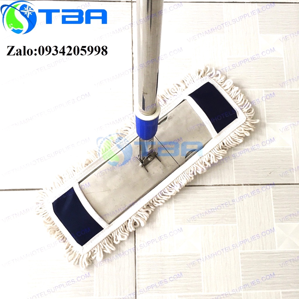 Cây lau sàn công nghiệp bản 45cm cán tăng đơ nhập khẩu sợi cotton màu trắng siêu thấm hút