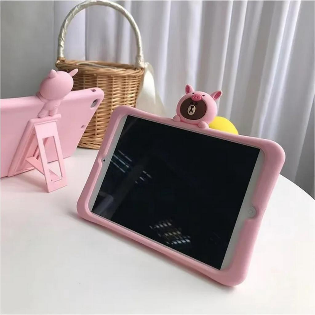 Ốp máy tính bảng silicon dẻo gấu/ khủng long hoạt hình 3D thích hợp cho  Pad Air Mini 1 2 3 4 5 6 case Gen Pro 10 5 11 8