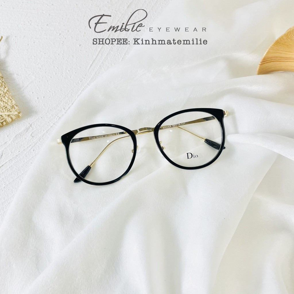 Gọng kính tròn kim loại mảnh nhẹ Kính mắt Emilie phụ kiện thời trang 9228