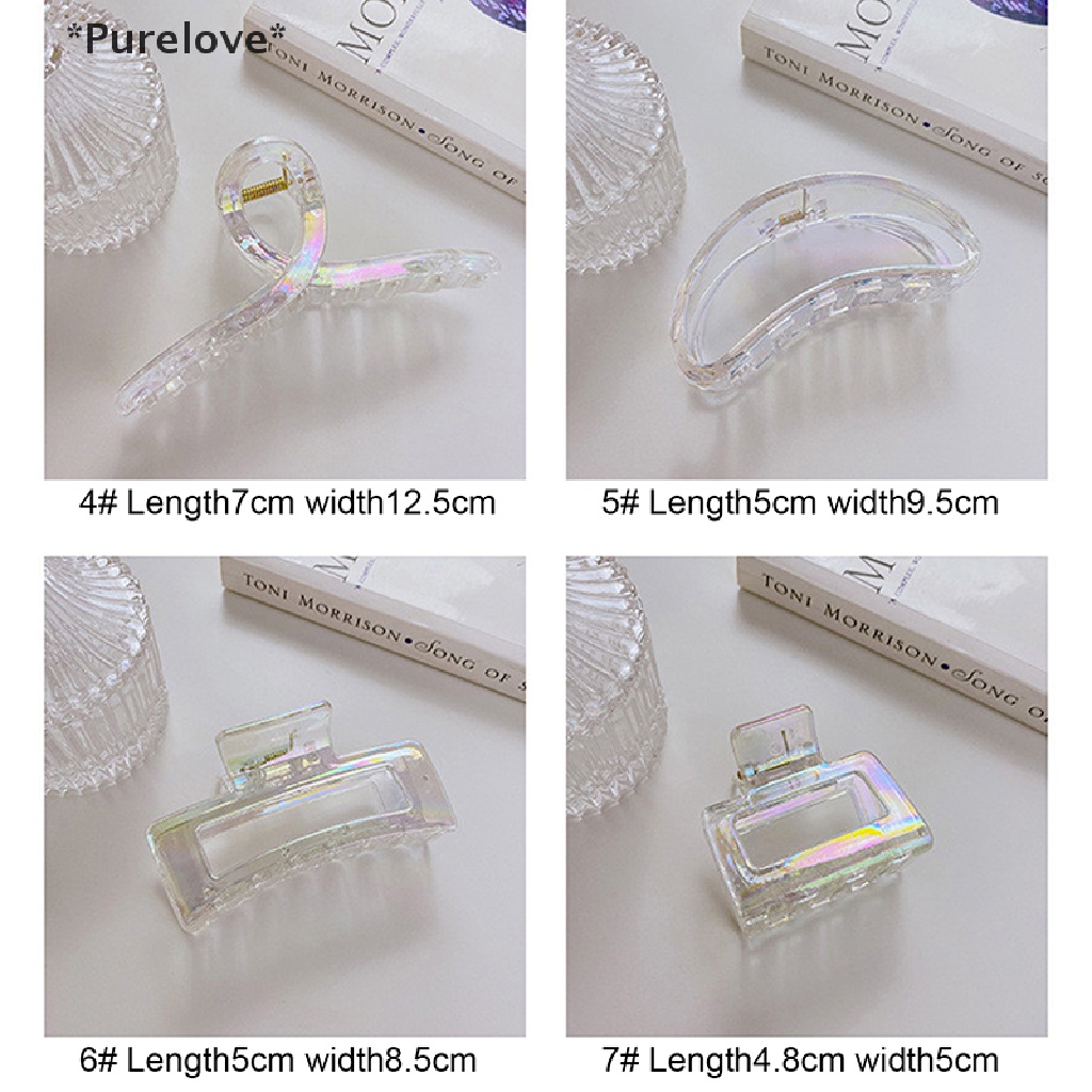 Kẹp Tóc Càng Cua Bằng Acrylic Màu Trơn Kiểu Retro Pháp