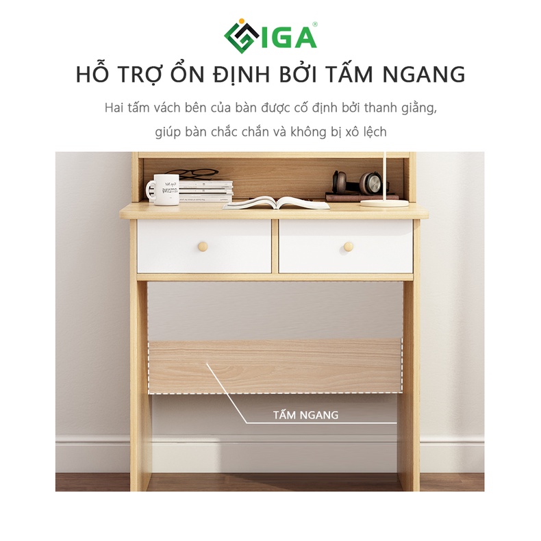 Bàn học cho bé IGA có kệ sách và ngăn kéo để đồ - GP178