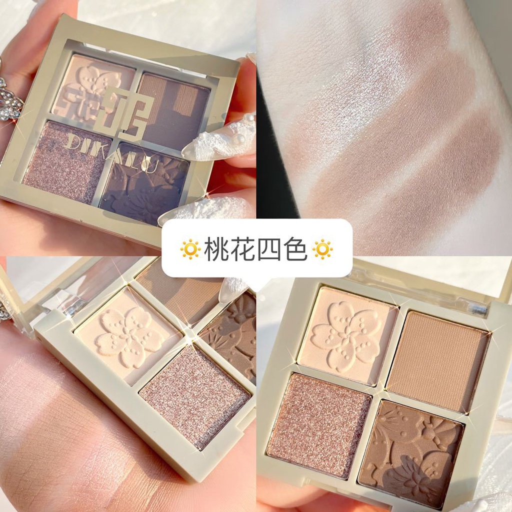 Phấn Mắt Dạng Lỏng Bốn Màu Hoa Đào Lấp Lánh Sành Điệu