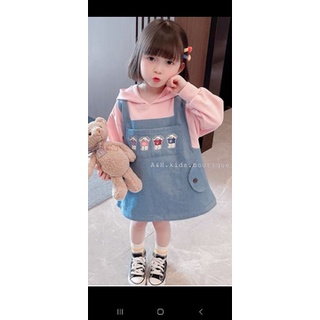 đầm thun phối vải cho bé 12_22kg