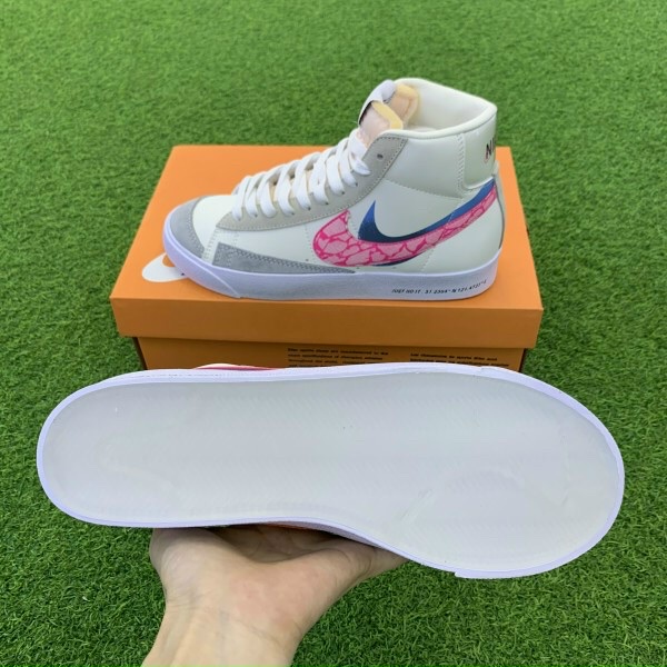 Giày Thể Thao Nike Blazer Mid 77 Vintage Pink Orange, Giày Sneaker Nam Nữ Blaze Cổ Cao Hồng Cam Full Giấy gói, Bill, Box