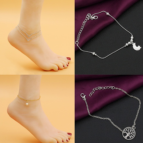 Lắc chân bằng hợp kim nhiều kiểu tạo hình độc đáo thời trang cho nữ