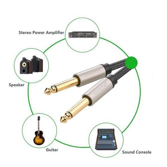 Cáp Audio 6.35mm Mono Jack Mạ Vàng Dài 2M Ugreen 10638