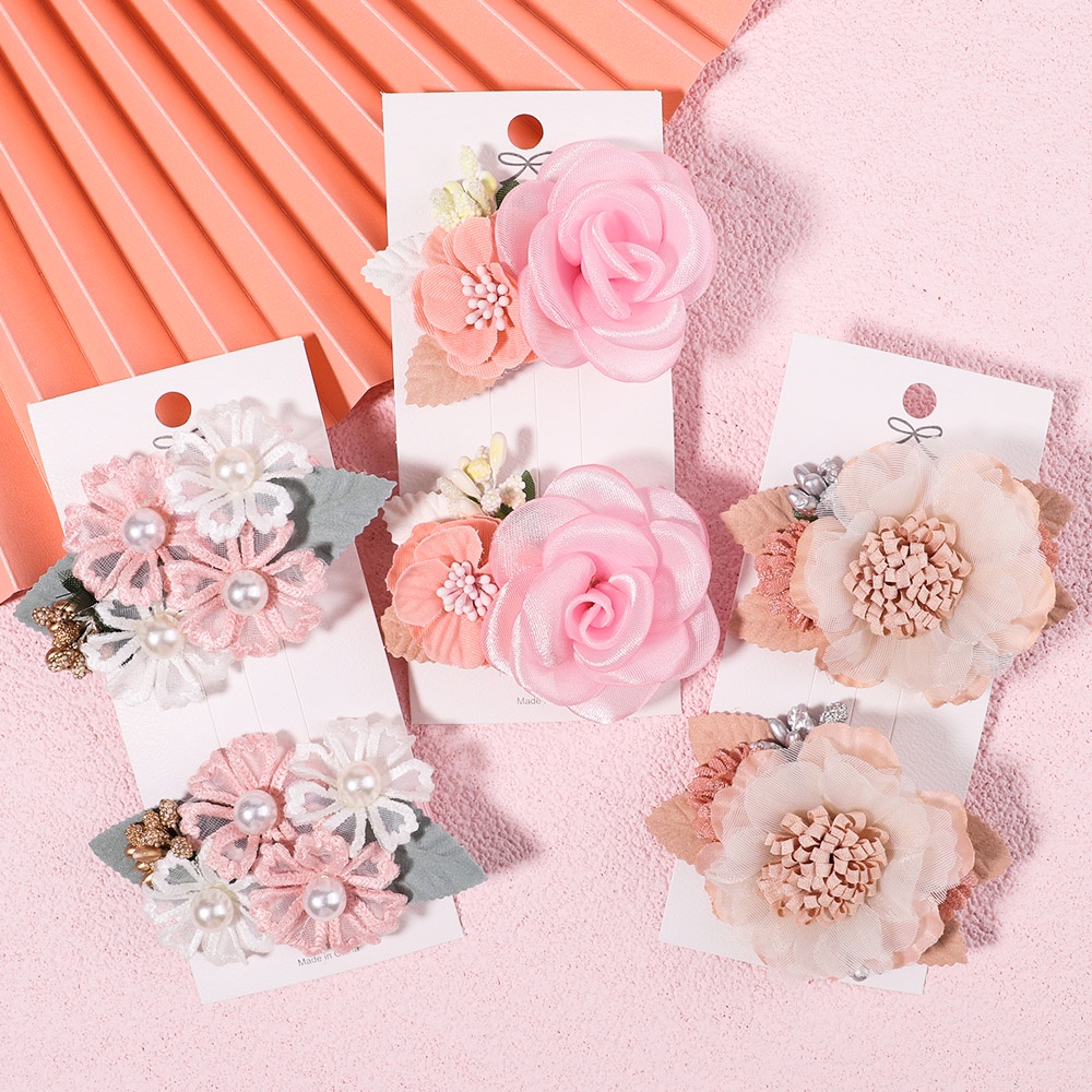 Set 2 kẹp tóc KIDSBOWS 2863/ 2861 hình hoa xinh xắn cho bé gái