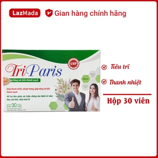Trĩ - Paris - Viên uống tiêu trĩ, giảm táo bón - Thành phần Diếp cá, Nano Curcumin, Hạt dẻ - Hàng chính hãng