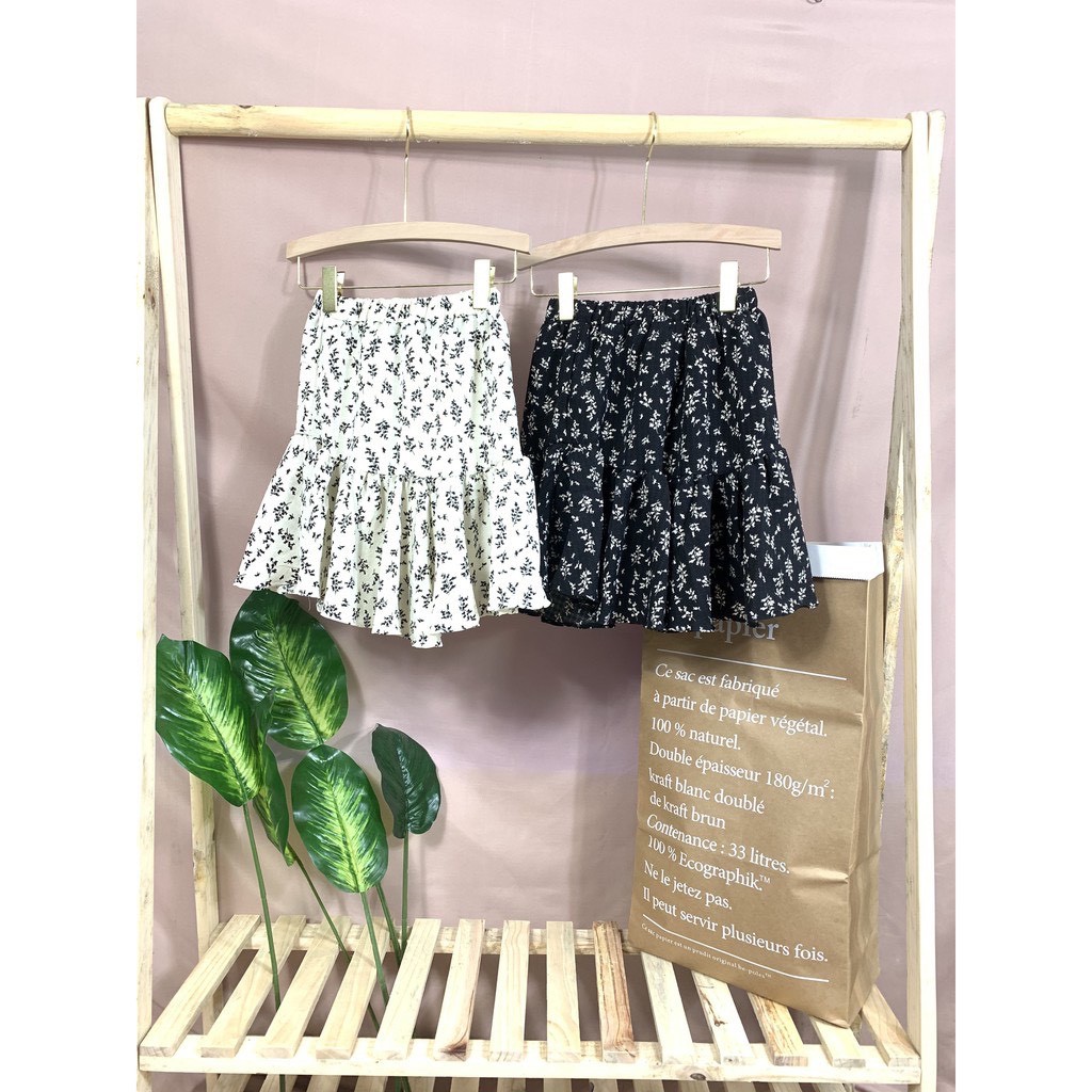 [ẢNH THẬT] Chân Váy Chữ A Hoa Nhí Vintage Hoa Nhí Hai Lớp - Chân Váy NgắN Hàn Quốc Chất Vải Voan Nhật 2 Lớp CV17 | BigBuy360 - bigbuy360.vn
