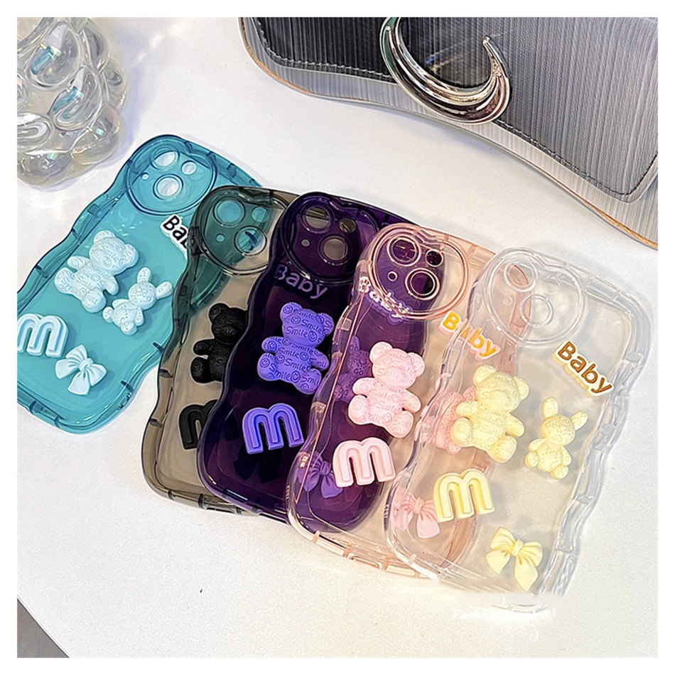 Ốp Điện Thoại Silicon Mềm Hình Gấu 3D Cho iPhone 7 8 Plus X XR XS Max 14 13 12 11 Pro Max Mini 6 6s 7Plus 8Plus 6Plus 7 + 8 + 13Pro