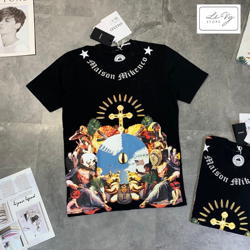 Áo Phông Unisex MIKENCO Chữ Thập Màu, Áo Ngắn Tay Cổ Tròn Chất 100% Cotton Dáng Unisex phù hợp cả Nam và Nữ | BigBuy360 - bigbuy360.vn