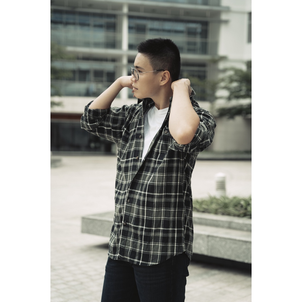 ÁO SƠ MI NAM TAY DÀI XUẤT DƯ BLUE MOUNTAIN MÀU XANH LÁ - FO76 SHOP