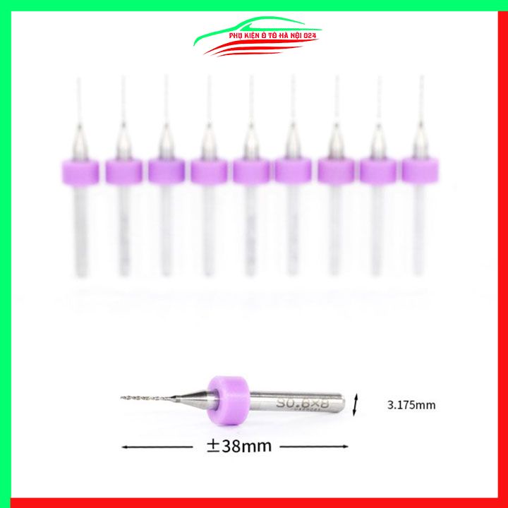 Hộp 10 mũi khoan CNC cao cấp độ chính xác cao 0.6mm