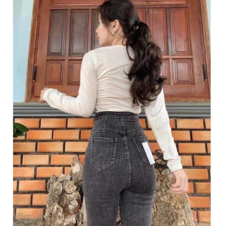 Quần jeans nữ Shynstores - quần jeasn nữ skinny form ôm cạp cao siêu tôn dáng vải đẹp freeship