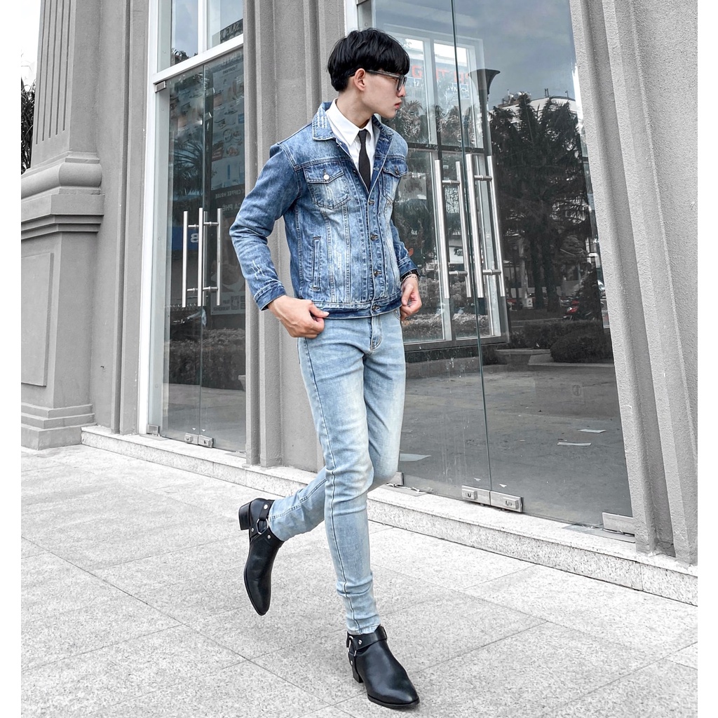 Quần jean nam xanh nhạt ✅ Quần jean xanh nam ✅ Dáng skinny Daddystore