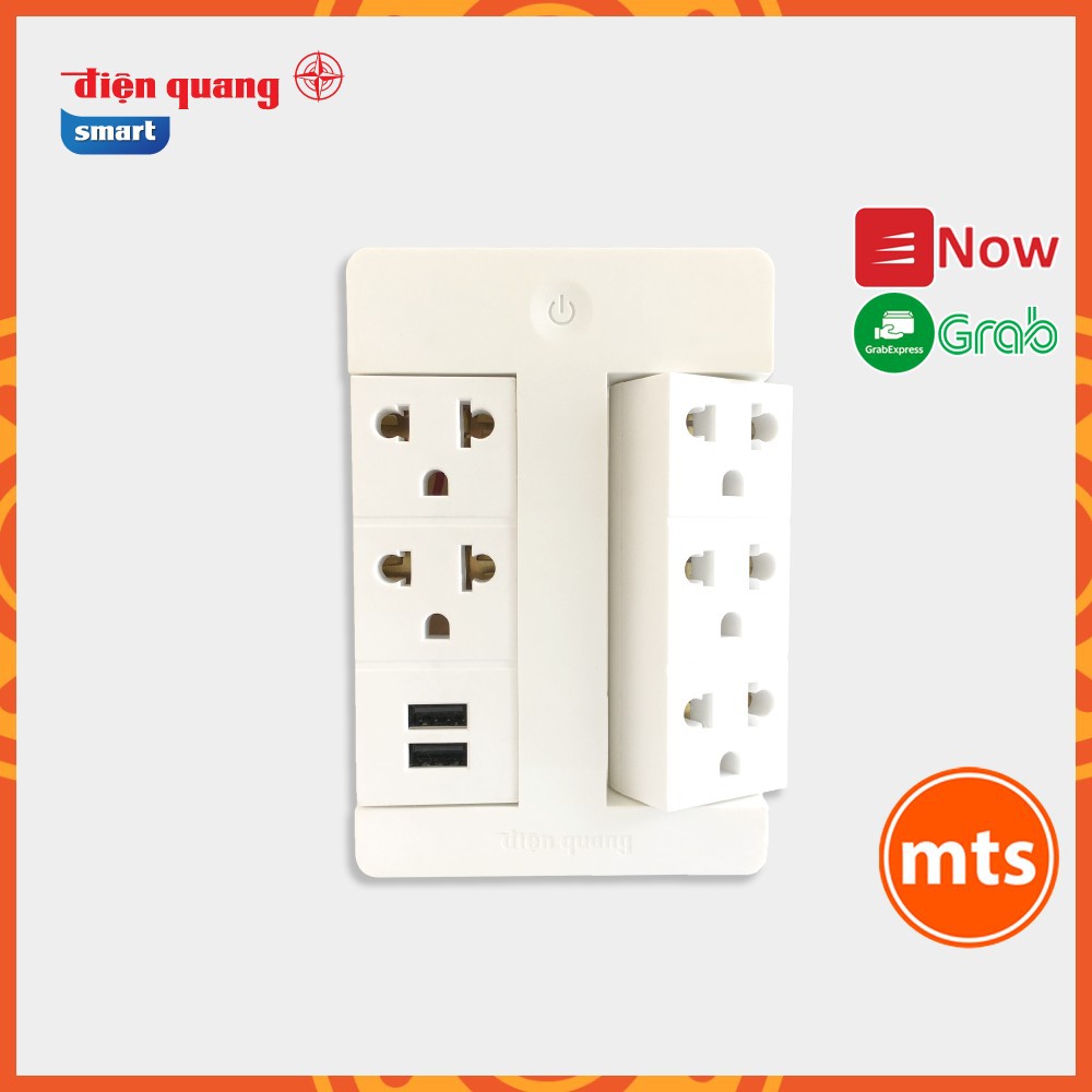 Ổ cắm Xoay Thông Minh Điện Quang Apollo ĐQ SPS1.1 05 USB WiFi Kiểu ổ cắm xoay, 5 lỗ 3 chấu, 2 lỗ USB - Minh Tín Shop