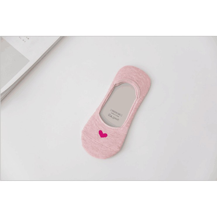 Vớ Cotton Cổ Thấp Họa Tiết Trái Tim Dễ Thương Thoải Mái Thời Trang Xuân Hè Cho Nữ