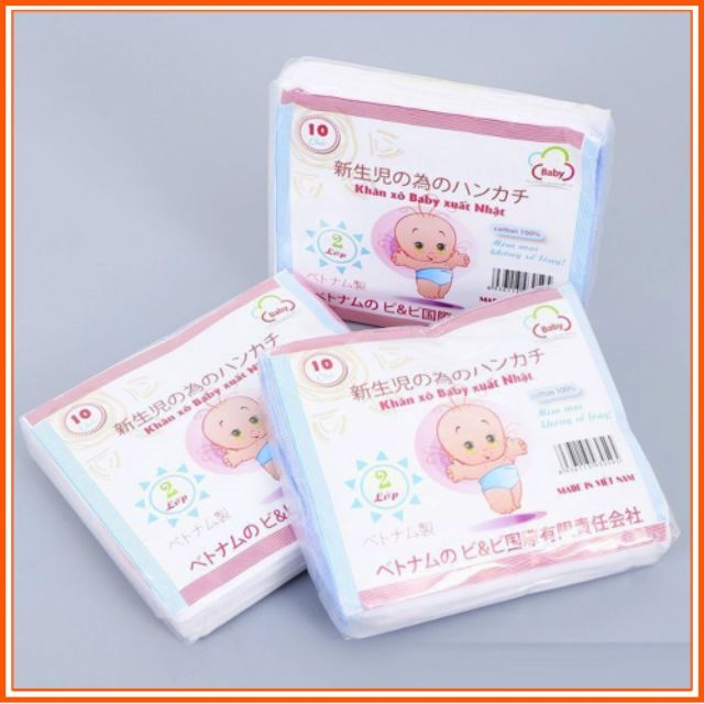 10 Chiếc Khăn Xô Sữa Xuất Nhật 4 Lớp / Mác Đầu Trọc