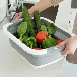 Chậu gấp gọn kiêm thớt và rổ đựng đa năng loại lớn 3in1 đa năng tiện dụng 88011 siêu rẻ 88