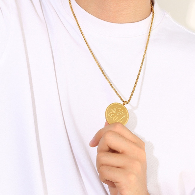 Vòng cổ Mặt Tròn In Câu Trích Dẫn Tôn Giáo Thời Trang