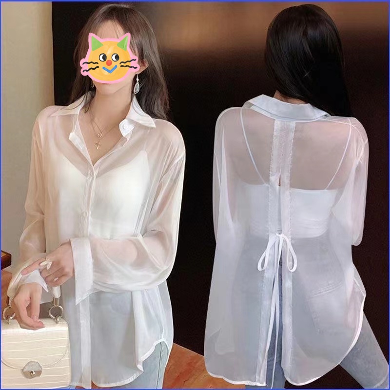 Áo Sơ Mi Chiffon Mỏng Dáng Rộng Thời Trang Mùa Hè Dành Cho Nữ 2022