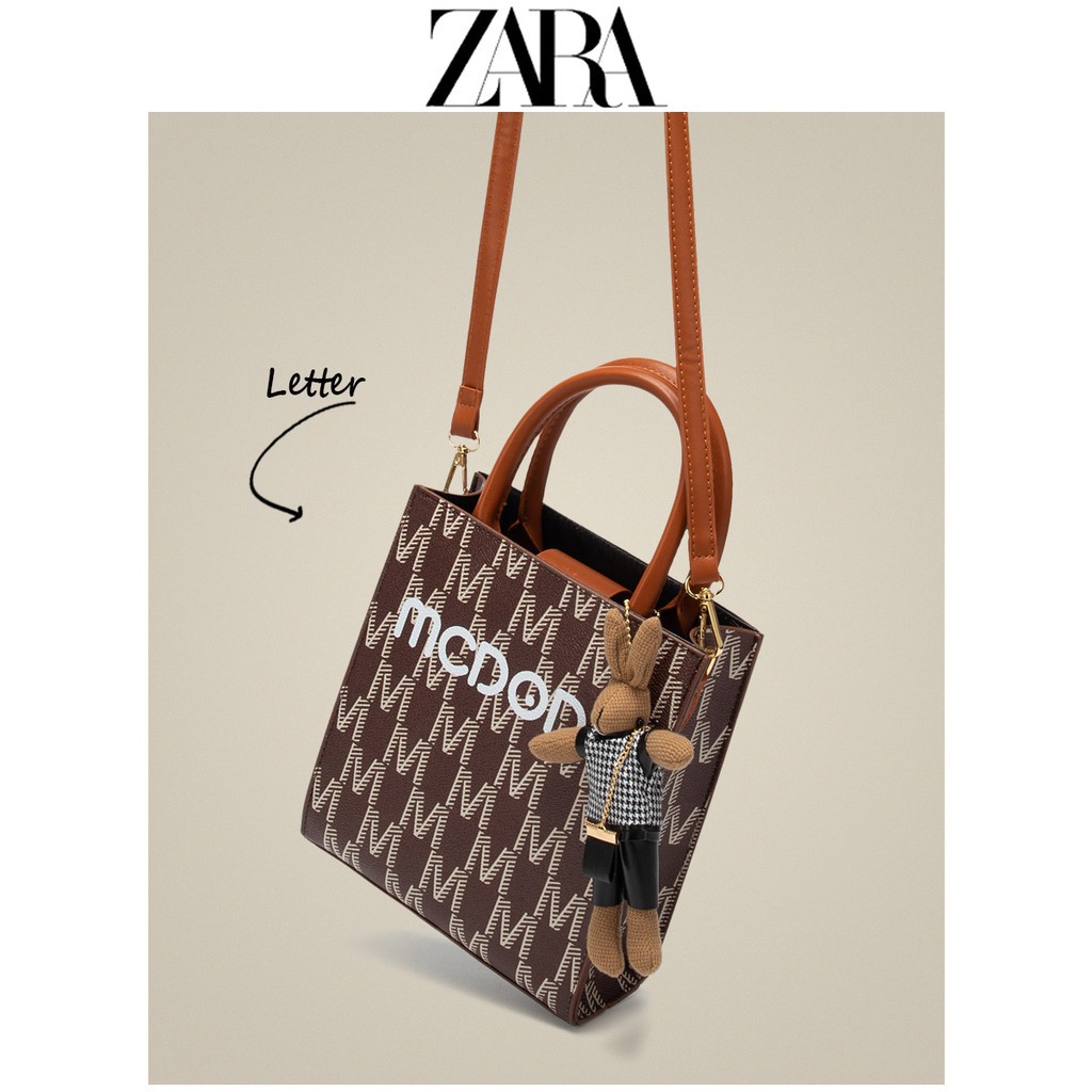 ◕❏Túi xách nữ cao cấp ZARA 2020 mới thời trang niche lưới màu đỏ đeo chéo tay trong vuông nhỏ