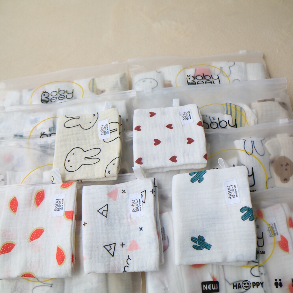 Set 5 Khăn Xô Sữa Cao Cấp Baby BeeU, khăn sữa xuất Nhật cho bé chất liệu cotton an toàn cho trẻ sơ sinh nuoiconkieuhan