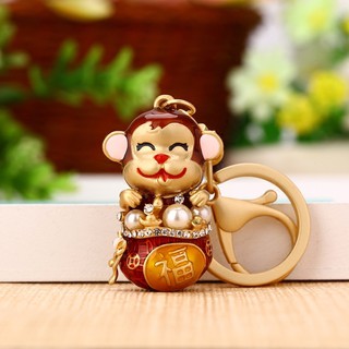 Móc Khóa Hình Khỉ Đính Đá Dễ Thương