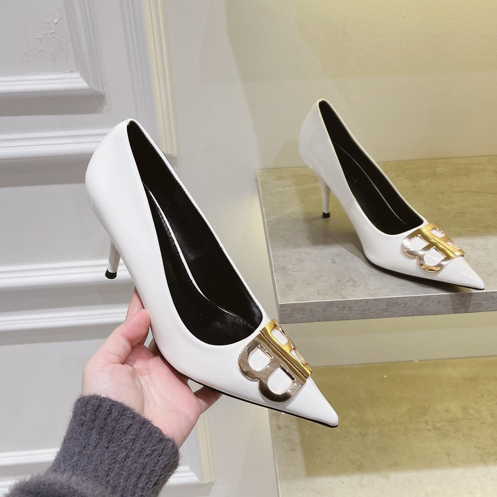 Giày cao gót bóng BB 7cm hàng super VIC fullbox về hai màu đen trắng