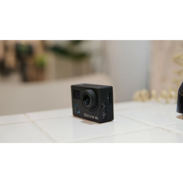 Camera hành động giá rẻ, Actioncam Gecko S1 - 4K., Màu Black, Full phụ kiện. Tặng lens góc hẹp 90°