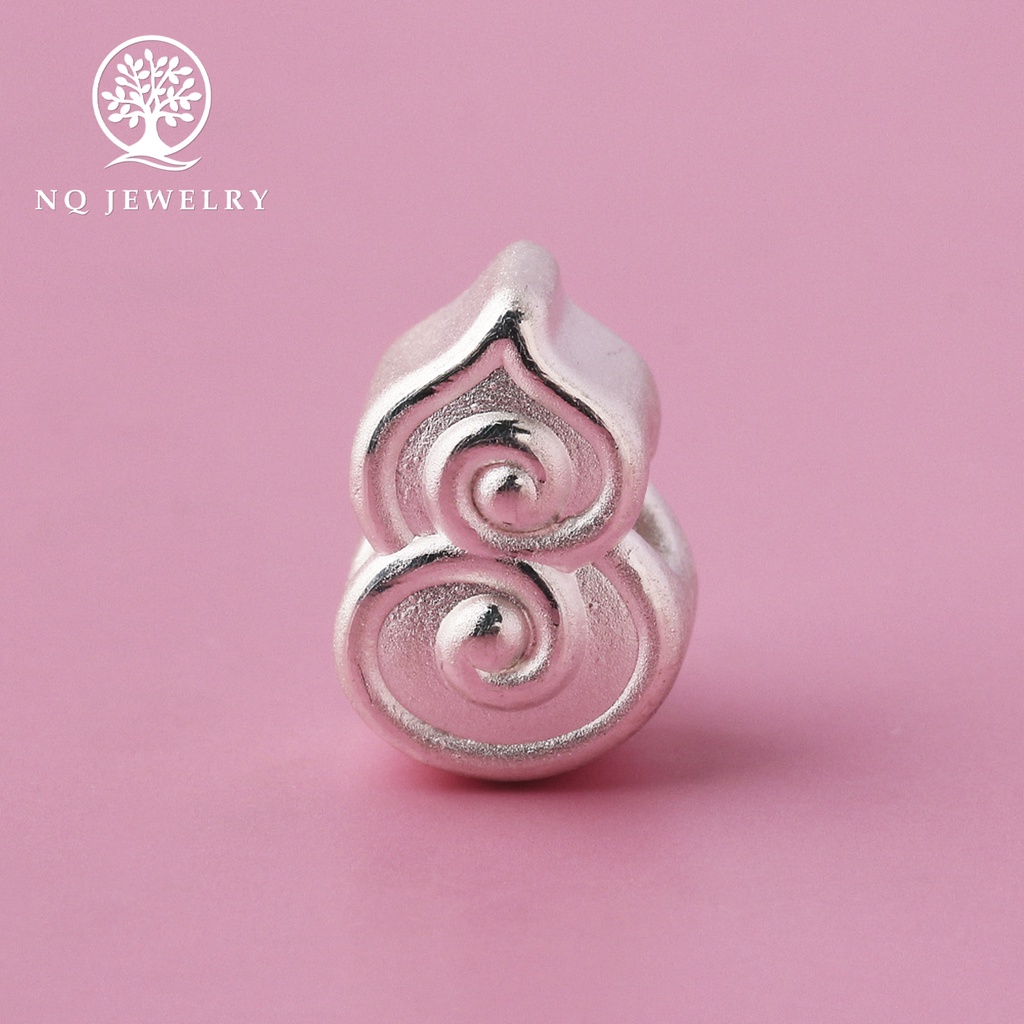 Charm bạc xỏ ngang hình trái bầu - NQ Jewelry