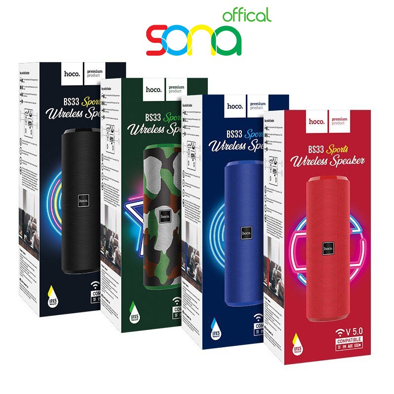 Loa buetooth, loa di động, nghe nhạc không dây cực hay BS33 HOCO bảo hành 12 tháng - SONA Offical