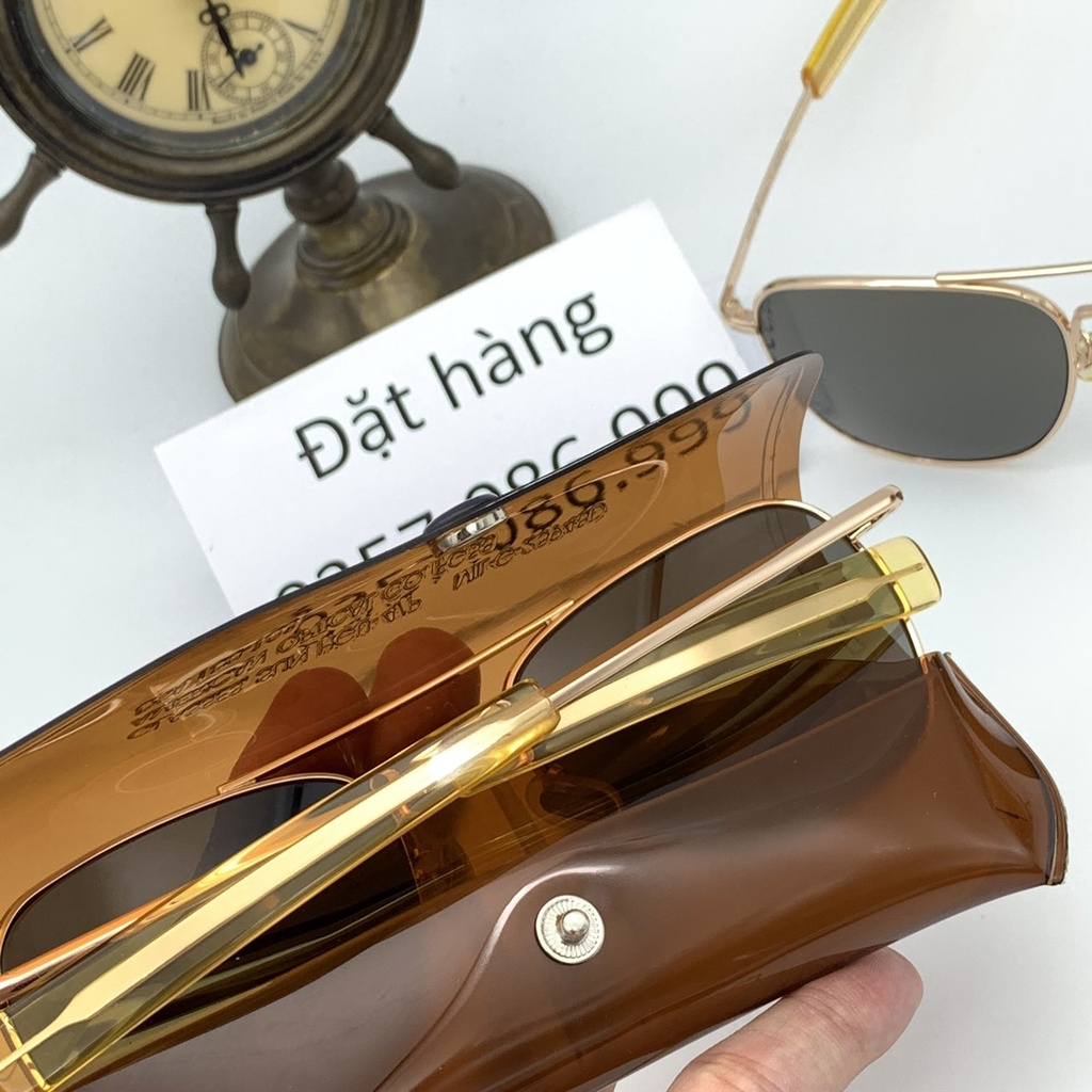 Kính râm Usa ⚡ SIÊU ĐẸP ⚡ Kính cơn usa mắt kính thủy tinh, chuôi mái chèo ve tán, mạ vàng 12k cực đẳng cấp và sang trọng