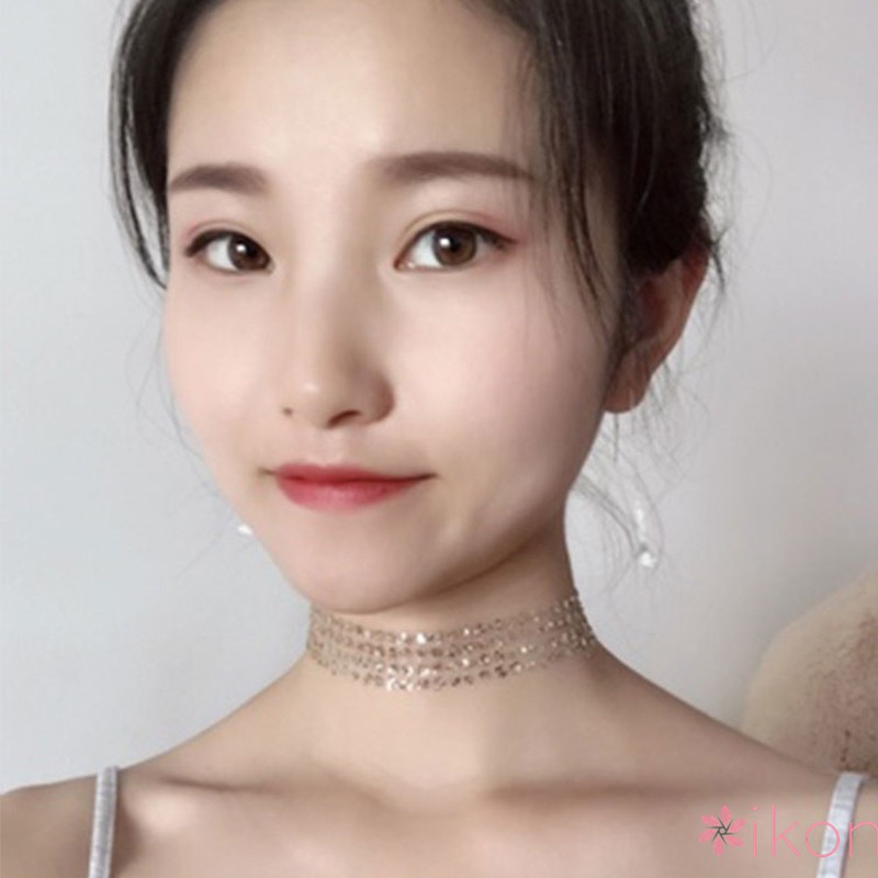 Dây chuyền dạng lưới đính hạt lấp lánh
