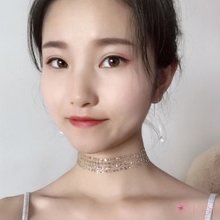 Dây chuyền dạng lưới đính hạt lấp lánh