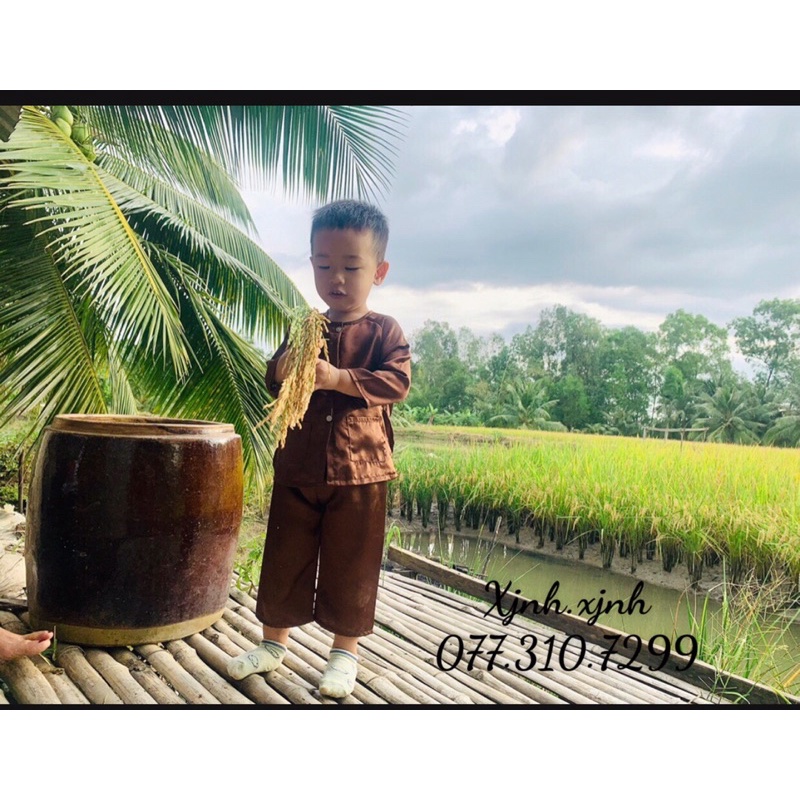 Bộ quần áo bà ba trẻ em  cho bé đi chơi đi chùa