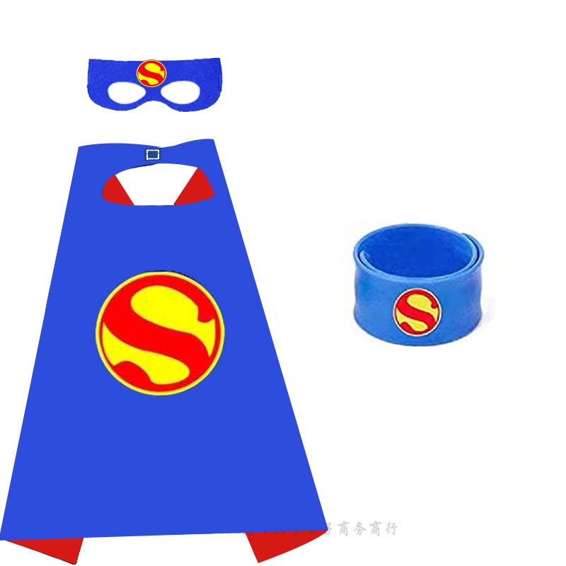 Set Áo Choàng Siêu Anh Hùng + Mặt Nạ + Vòng Tay Cho Bé Hóa Trang Thành Những Chiến Binh Marvel