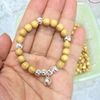 Vòng dâu tằm gốc cho bé - mix chuông bạc