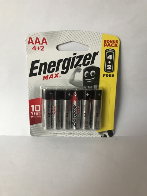 Pin Max 4 + 2 Viên Energizer E91 BP4+2 AA  ,E92 PB4+2 AAA