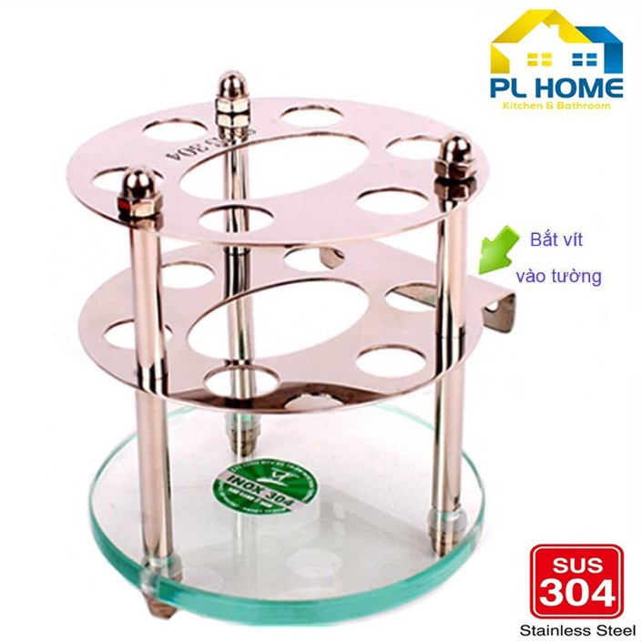 Kệ Để Bàn Chải Kem Đánh Răng kiểu tròn inox 304