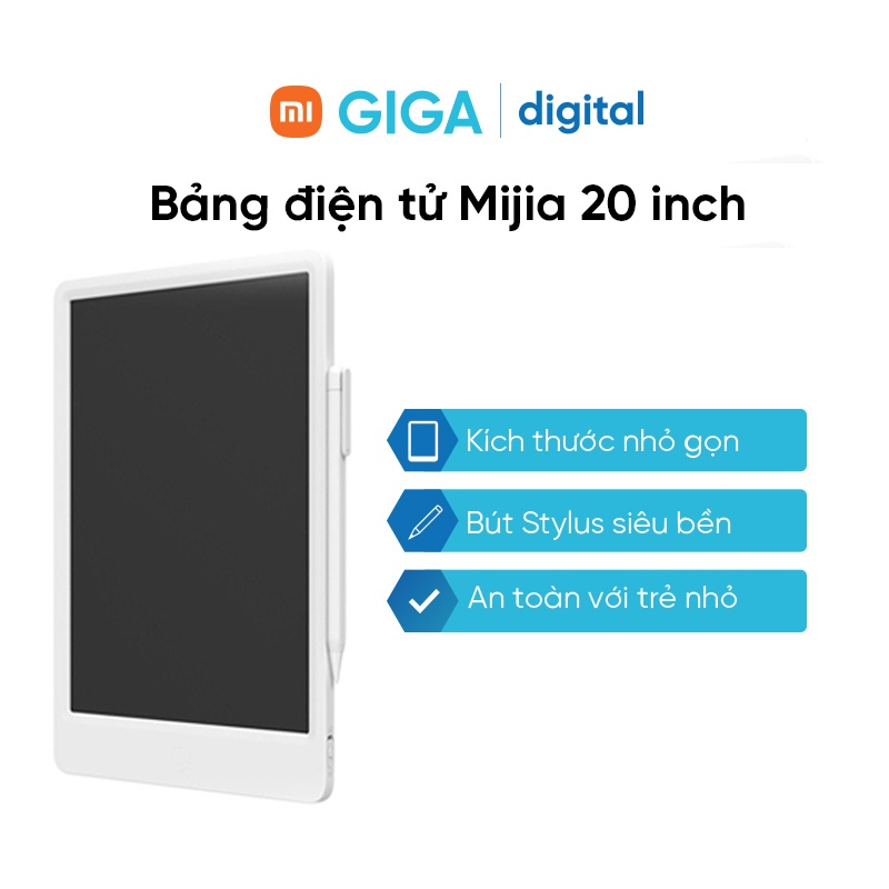 Bảng viết vẽ điện tử thông minh Xiaomi Mijia LCD 20 inch + bút cảm ứng công nghệ tự xoá - An toàn cho bé