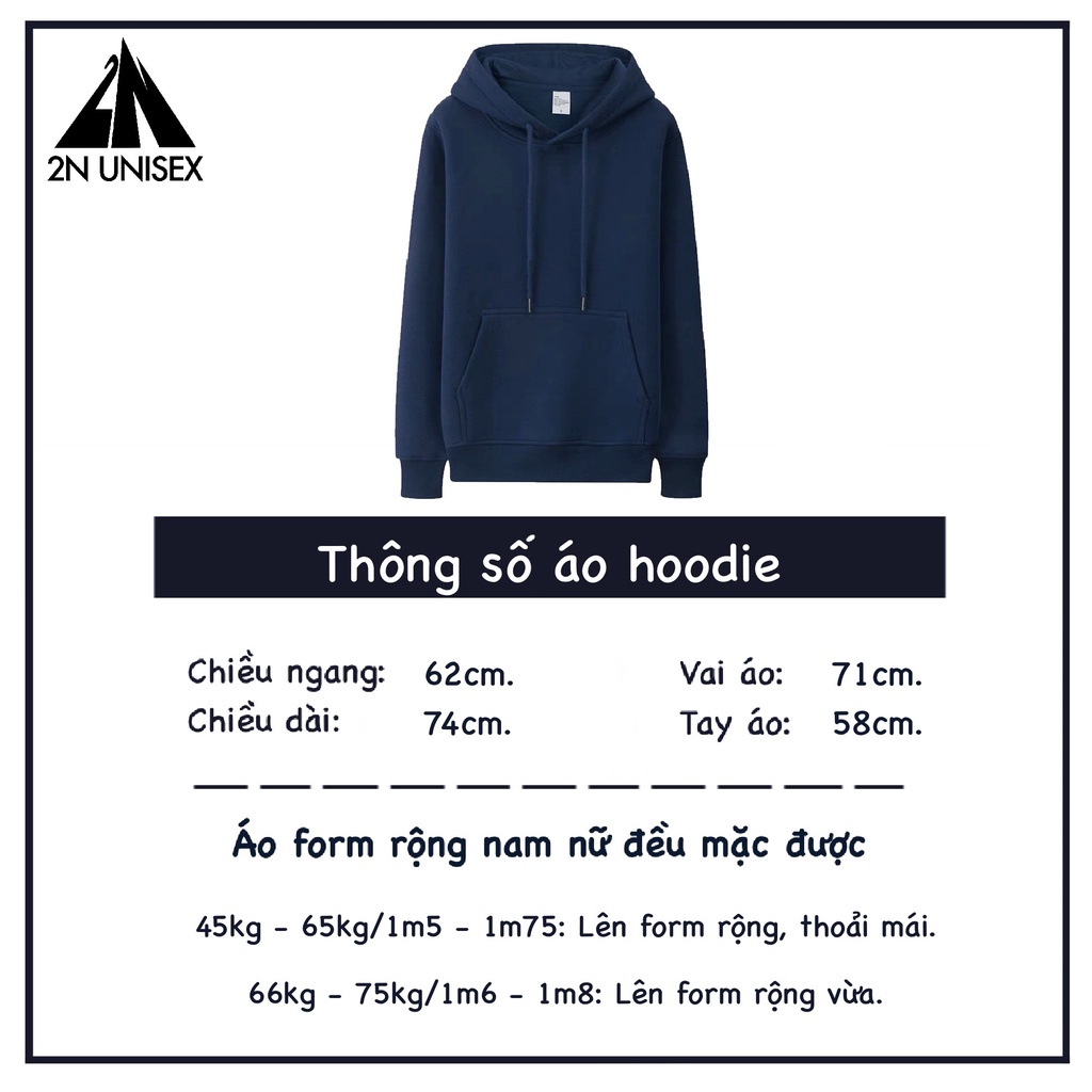 Áo khoác nỉ bông cotton dày mịn - hoodie form rộng unisex 1971 - 2N Unisex