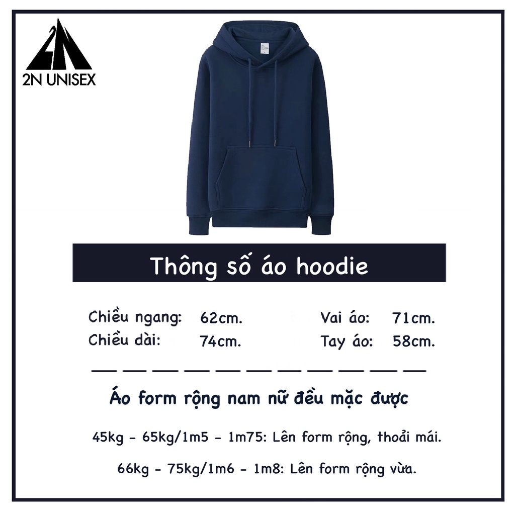 Áo khoác nỉ bông cotton dày mịn - hoodie form rộng unisex Bounce - 2N Unisex