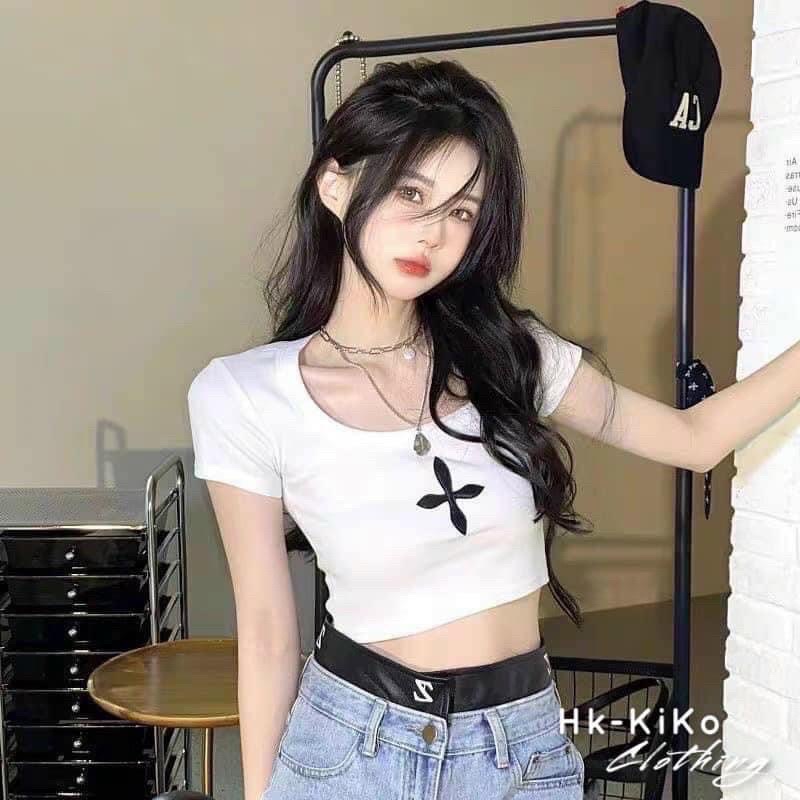 Áo croptop thun Borip in chữ