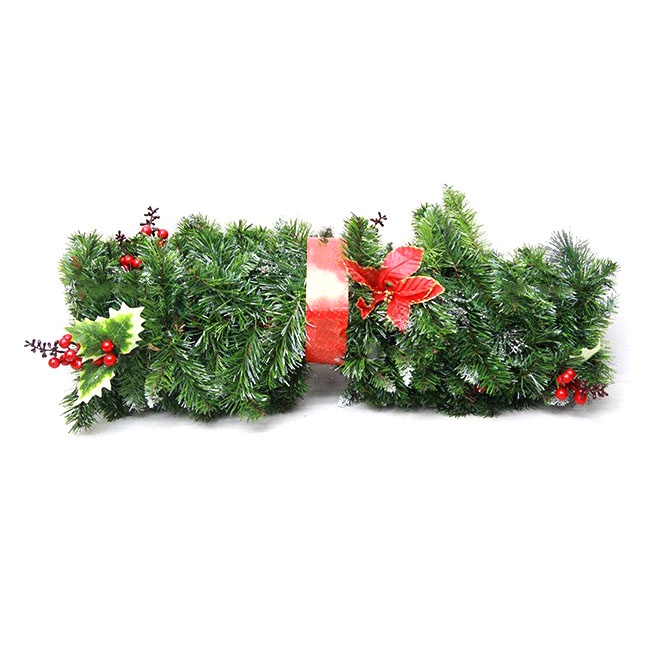 Sợi lá thông trang trí noel giáng sinh 2m7 có quả thông noel trang trí tường, cửa sổ, cửa ra vào, phòng ngủ, phòng khách