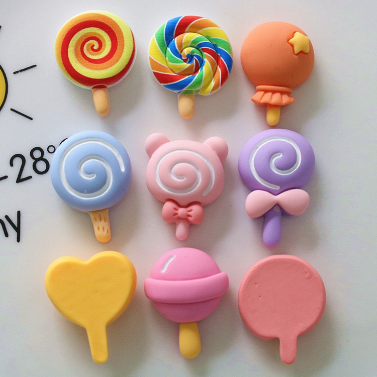 Charm (C523) slime/ Dụng Cụ Charm Trang Trí [Ko Keo &amp; Nút] Hình Cây Kẹo Que Xinh Xắn  - Giá 1 cái