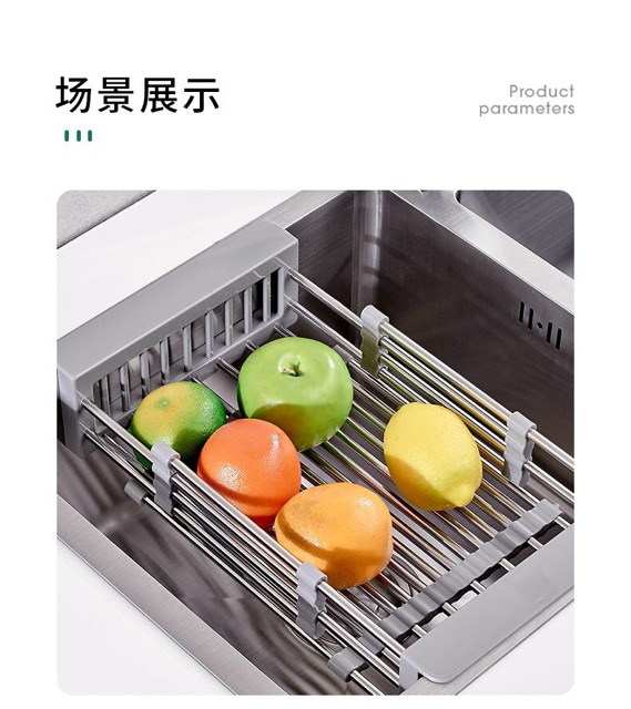 Khay gắn chậu rửa đa năng - Rổ trượt thông minh, tiện ích