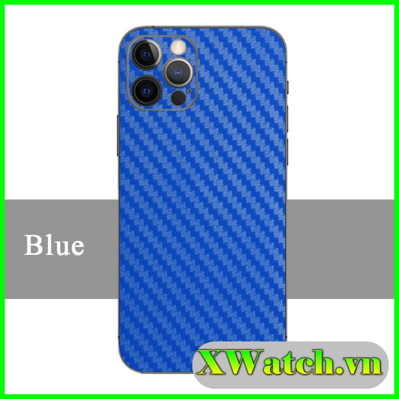 Miếng dán Carbon Màu mặt lưng iPhone 12 mini / 12 pro / 12 pro max iPhone X /Xs iPhone Xs max 11 Xr ...chống bám vân tay