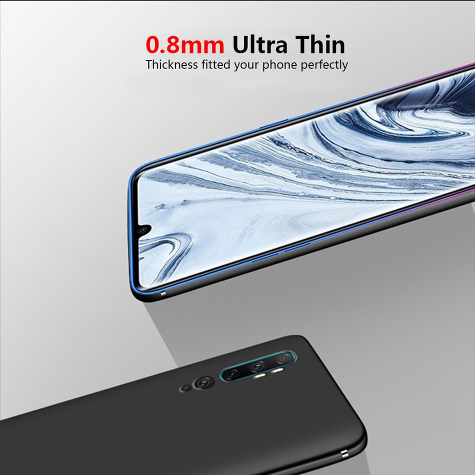 Ốp Lưng Cao Su Mềm Màu Trơn Cho Xiaomi Mi Note 10 Pro